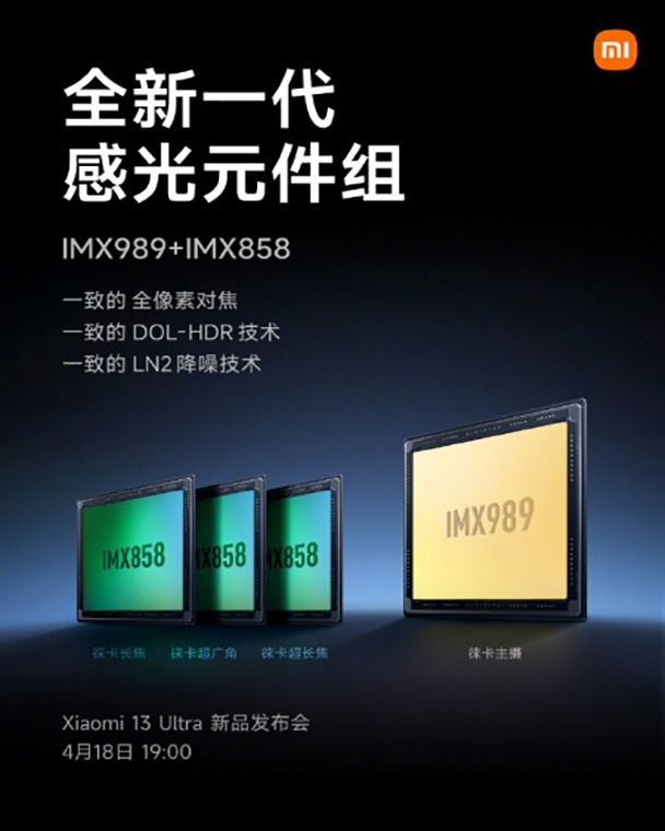 Xiaomi 13 Ultra Cameras Sony IMX989 Sensors