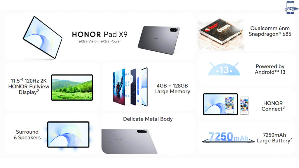 Honor Pad X9 Launch With An 11.5-inch, 120hz Screen, Six Speakers