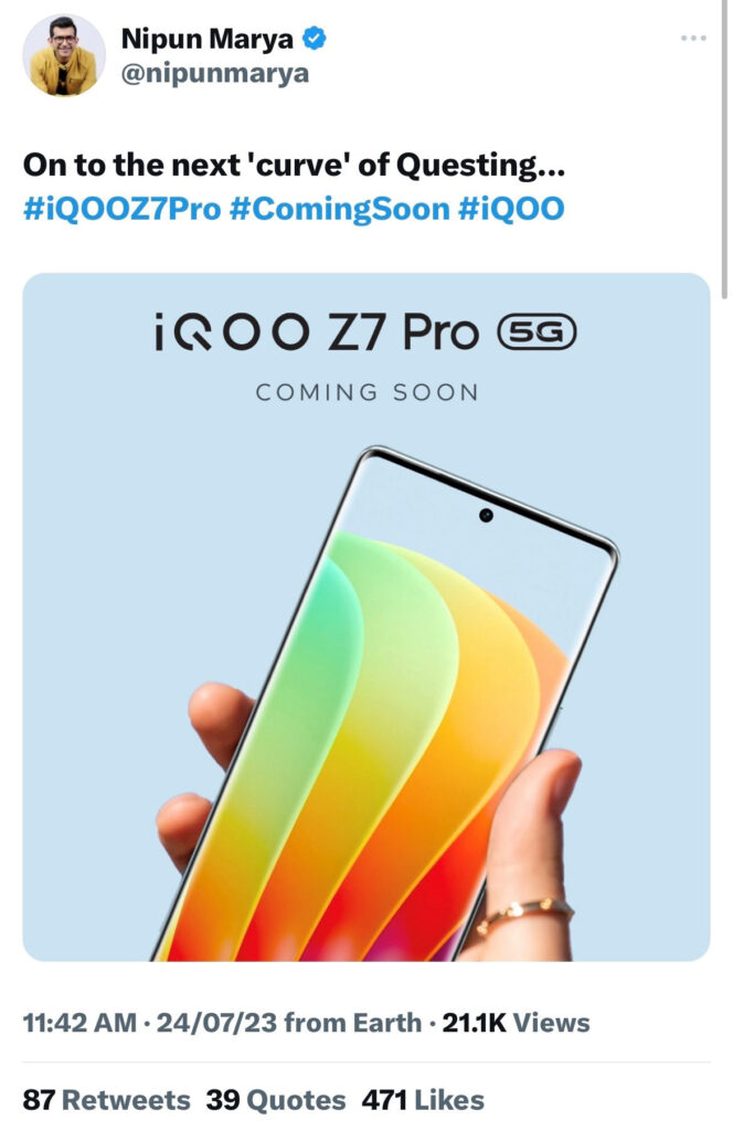 iQoo Z7 Pro 5G Launch in India With Pro Spec