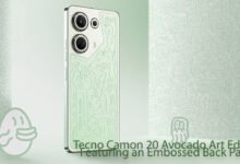 Tecno Camon 20 Avocado Art Edition, Featuring an Embossed Back Panel